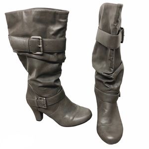Heeled Gray Boots